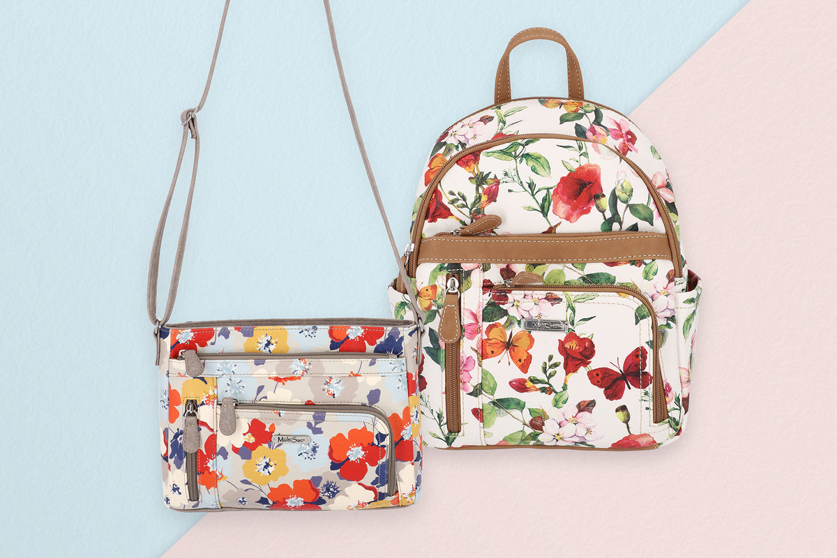 MultiSac White & Hazelnut Floral Adele Backpack, Best Price and Reviews