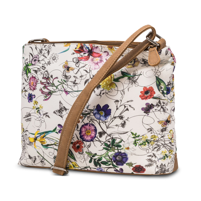 MultiSac White & Hazelnut Floral Adele Backpack