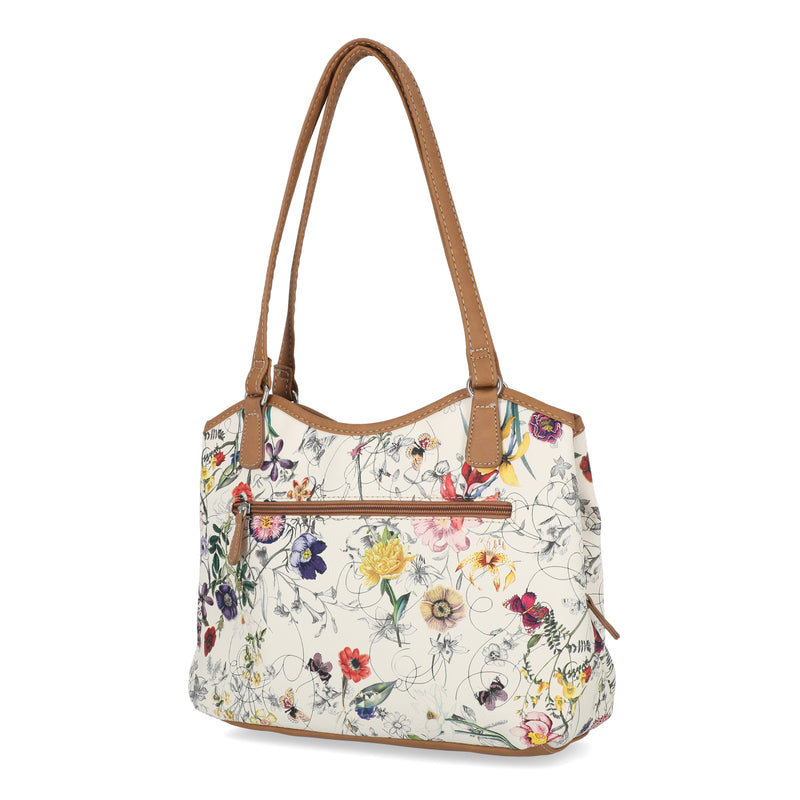 MultiSac White & Hazelnut Floral Adele Backpack