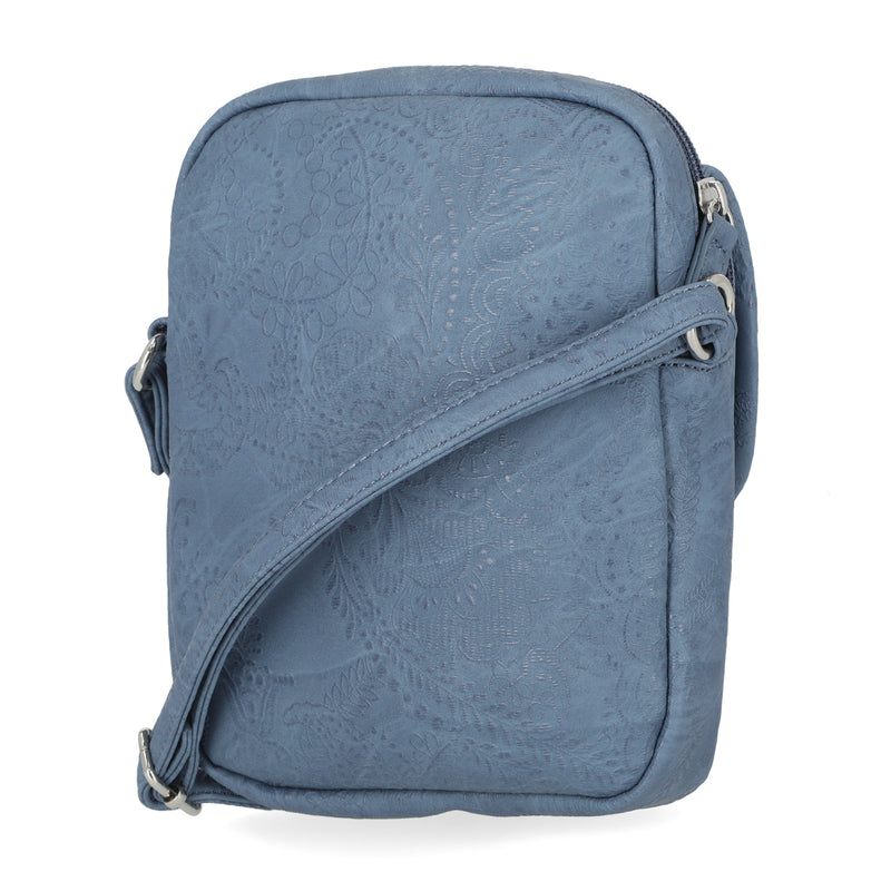 MultiSac Handbags - Women's Handbags - Organizer Bags - Vegan Leather Bags - Small Crossbody Bags - Crossbody Bag -  Denim Stitched Floral 