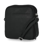 North South Zip Around Crossbody Bag - MultiSac Handbags - Women's Crossbody Bags - Multiple Pockets - Organizer Bags - Medium Crossbody Bag - Vegan Leather- Built in wallet with credit cart slots - Black - Washable Bags