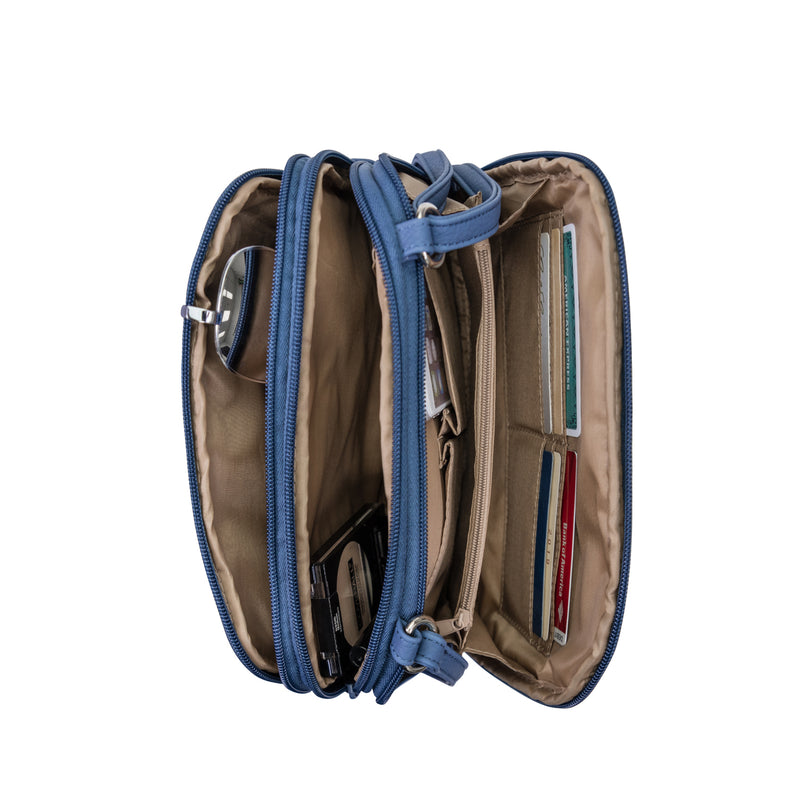 MultiSac Women's Zippy Triple Compartment Crossbody Bag Cross Body
