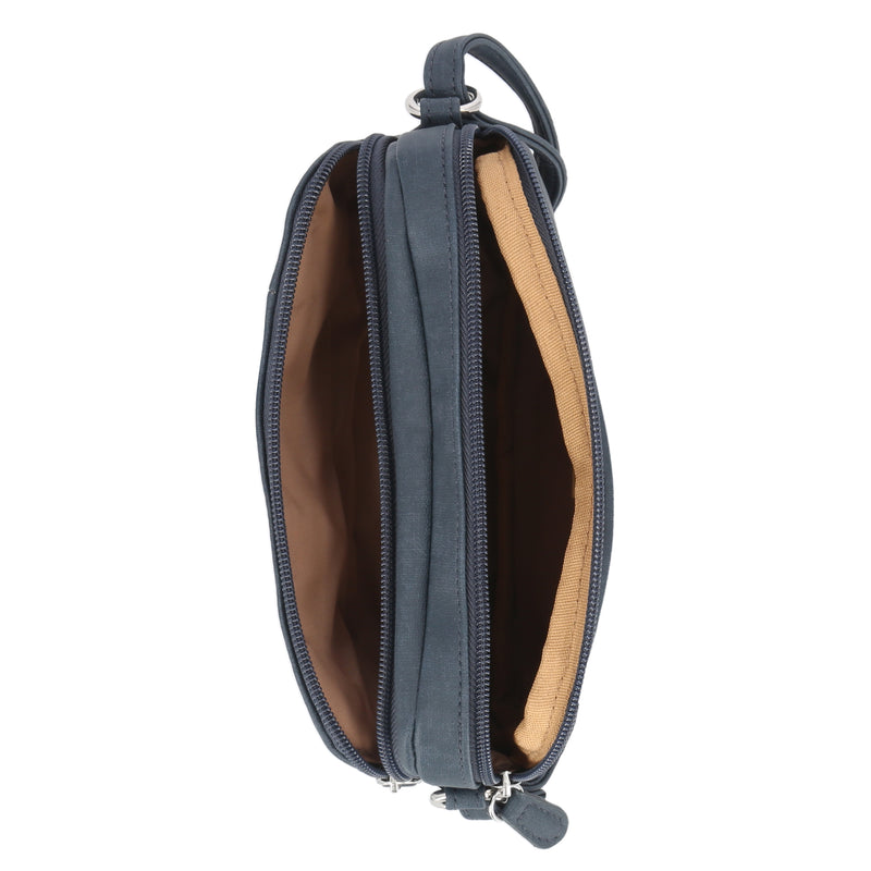 MultiSac Faux Leather Mini Backpack Blue Organizer Travel Bag Purse