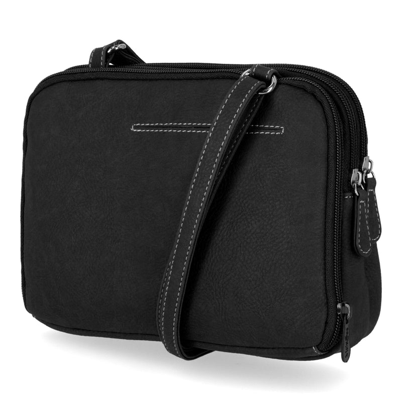 Zippy Triple Compartment Crossbody Bag, Leopard / Black